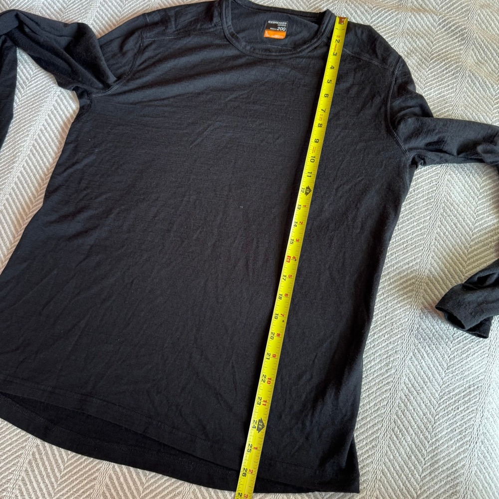 Icebreaker Bodyfit 200 Merino Wool Base Layer Top Mens Large Black Long Sleeve - Picture 9 of 9